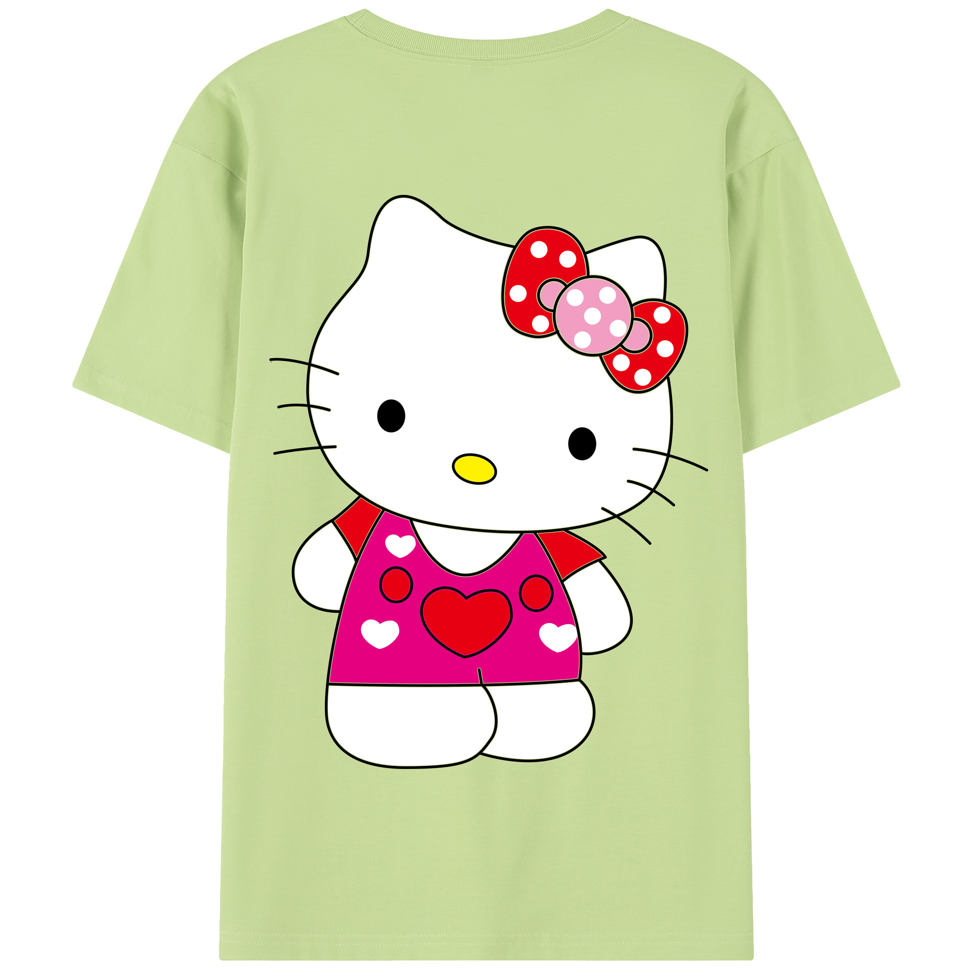 （画像用） Hello Kitty ハローキティ 綿100％半袖Tシャツ（背面プリント）